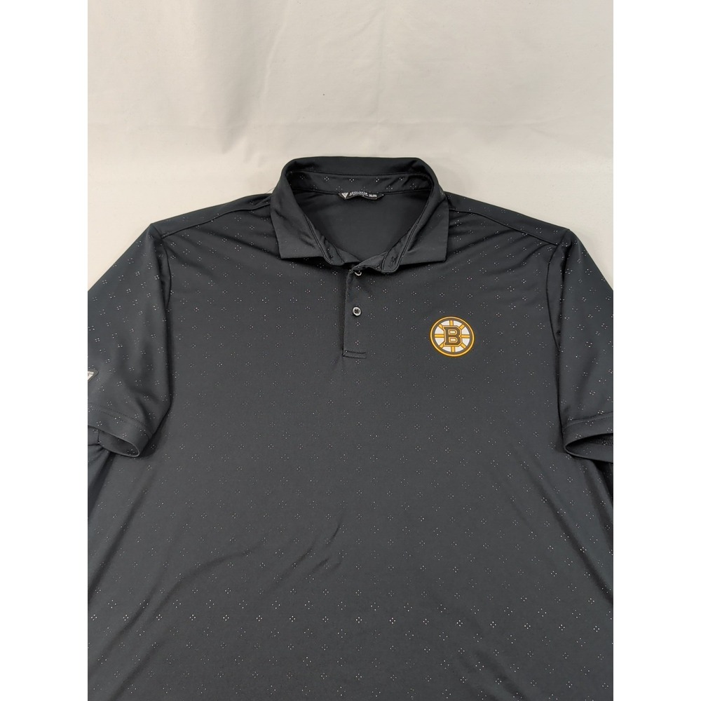 Boston Bruins Performance Men 2XL Black Gray NHL Hockey Level Wear Pullover Polo